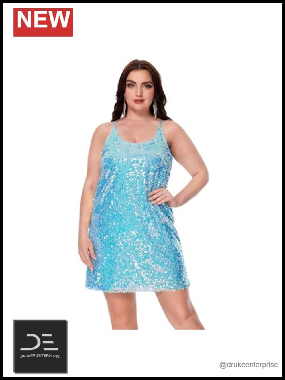 Sequin Spaghetti Strap Mini Dress Glitter Party Clubwear